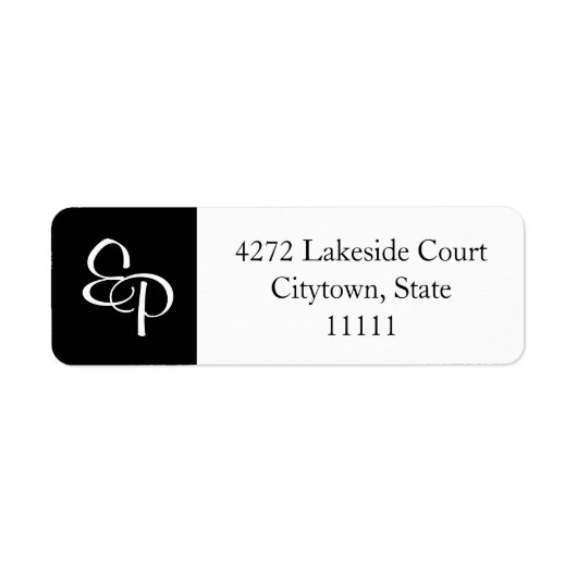 Wit en Zwart Koppel Monogram Label (Voorkant)
