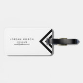 Wit en Zwart Krachtig Minimalistisch Geometrisch Bagagelabel (Achterkant horizontaal)