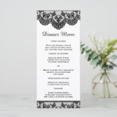 Wit en zwart Lace Slim Dinner Menu (Staand voorkant)