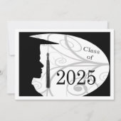 Wit en Zwart Man Silhouette 2025 Kaart (Voorkant)