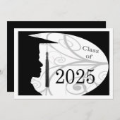 Wit en Zwart Man Silhouette 2025 Kaart (Voorkant / Achterkant)