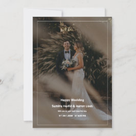 Wit en zwart minimalistische bruiloft kaart