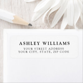 Wit en Zwart Minimalistische Elegante Retoursticke Etiket