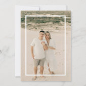 Wit en zwart minimalistische foto bruiloft kaart (Achterkant)