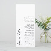 Wit en Zwart Minimalistische Handgeschreven Menu K (Staand voorkant)