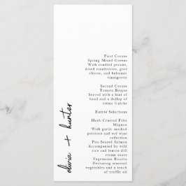 Wit en Zwart Minimalistische Handgeschreven Menu K