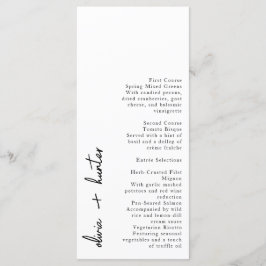 Wit en Zwart Minimalistische Handgeschreven Menu K