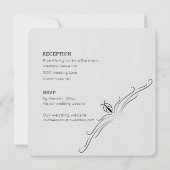 Wit en Zwart Minimalistische Huwelijksuitnodiging Kaart (Achterkant)