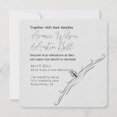 Wit en Zwart Minimalistische Huwelijksuitnodiging Kaart (Voorkant)