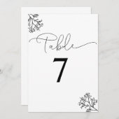 Wit en Zwart Modern Elegance tafelnummer (Voorkant / Achterkant)