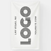 Wit en Zwart Modern Groot Rechthoekig Logo Spandoek (Verticaal)