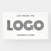 Wit en Zwart Modern Grote Rechthoekige Logo Spandoek (Horizontaal)