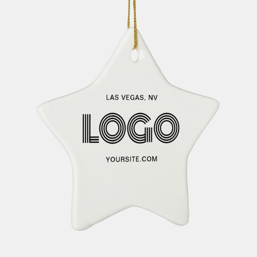 Wit en Zwart Modern Logo Keramisch Ornament (Rechts)