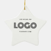 Wit en Zwart Modern Logo Keramisch Ornament (Voorkant)