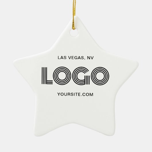 Wit en Zwart Modern Logo Keramisch Ornament (Voorkant)