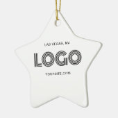 Wit en Zwart Modern Logo Keramisch Ornament (Links)