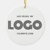 Wit en Zwart Modern Logo Keramisch Ornament (Voorkant)