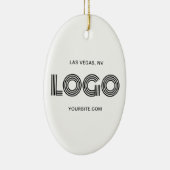 Wit en Zwart Modern Logo Keramisch Ornament (Rechts)