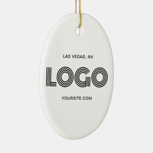 Wit en Zwart Modern Logo Keramisch Ornament (Rechts)