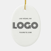 Wit en Zwart Modern Logo Keramisch Ornament (Voorkant)