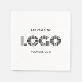 Wit en Zwart Modern Logo Servet (Voorkant)