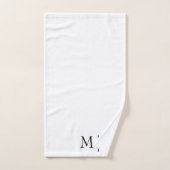 Wit en zwart | Modern monogram Bad Handdoek (Handdoek)