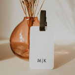 Wit en zwart | Modern monogram Bagagelabel<br><div class="desc">Dit moderne ontwerp van het bagagelabel is voorzien van een witte achtergrond,  met uw initialen in vetgedrukte zwarte tekst voor een eenvoudige en stijlvolle,  maar professionele uitstraling.</div>