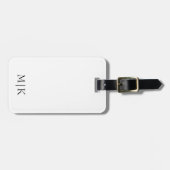 Wit en zwart | Modern monogram Bagagelabel (Voorkant horizontaal)