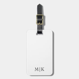 Wit en zwart | Modern monogram Bagagelabel