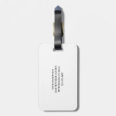 Wit en zwart | Modern monogram Bagagelabel (Achterkant verticaal)