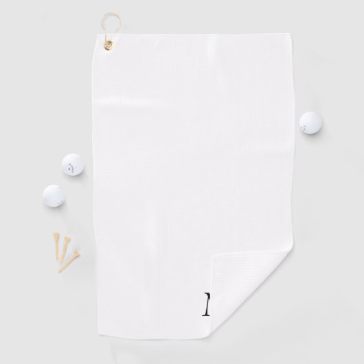 Wit en zwart | Modern monogram Golfhanddoek (Insitu)