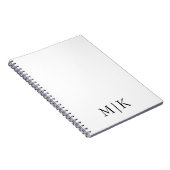Wit en zwart | Modern monogram Notitieboek (Rechterzijde)