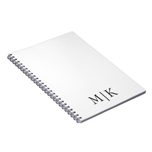 Wit en zwart | Modern monogram Notitieboek (Rechterzijde)
