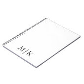 Wit en zwart | Modern monogram Notitieboek (Linkerzijde)