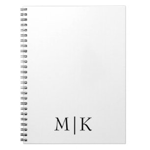 Wit en zwart   Modern monogram Notitieboek