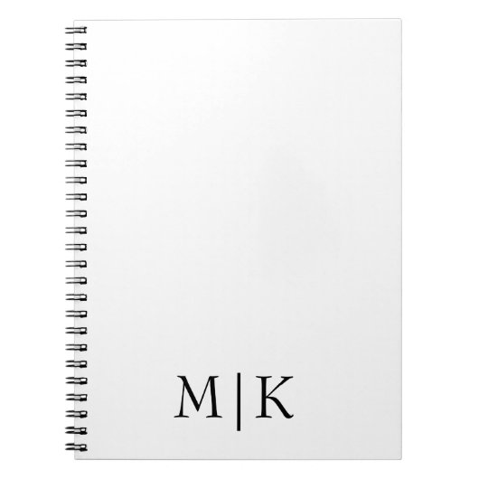 Wit en zwart | Modern monogram Notitieboek (Voorkant)