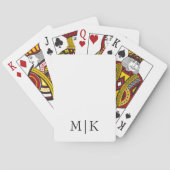 Wit en zwart | Modern monogram Pokerkaarten (Achterkant)