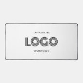 Wit en Zwart Modern Rechthoekig Logo Bureaumat (Voorkant)