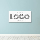 Wit en Zwart Modern Rechthoekig Logo Promo Canvas Afdruk (Insitu (Houten vloer))