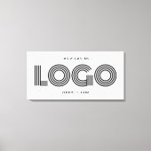 Wit en Zwart Modern Rechthoekig Logo Promo Canvas Afdruk (Voorkant)