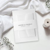 Wit en zwart moderne klassieke bruiloft uitnodigingen wikkel