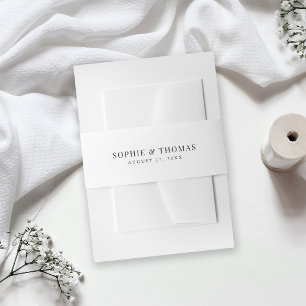 Wit en zwart moderne klassieke bruiloft uitnodigingen wikkel