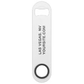 Wit en Zwart Moderne Logo Promotie Speed Flessenopener (Achterkant)