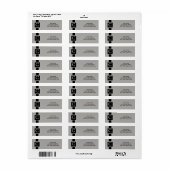 Wit en zwart monogram retouradres etiket (Full Sheet)