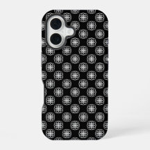 Wit en zwart naadloos patroon iPhone achterkant