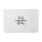 Wit en Zwart Naam Classic Monogrammed Badmat (Voorkant)