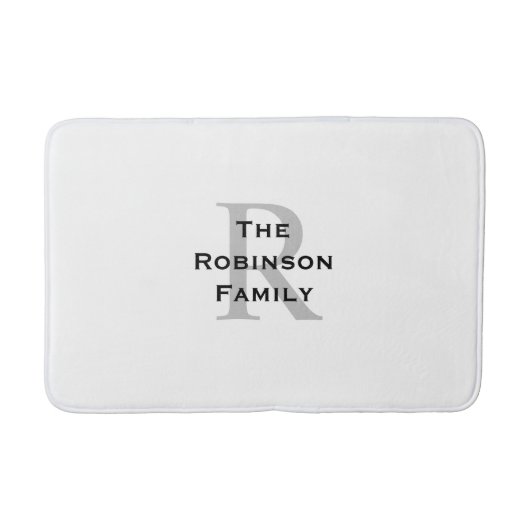 Wit en Zwart Naam Classic Monogrammed Badmat (Voorkant)