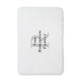 Wit en Zwart Naam Classic Monogrammed Badmat (Voorkant Verticaal)