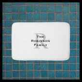 Wit en Zwart Naam Classic Monogrammed Badmat