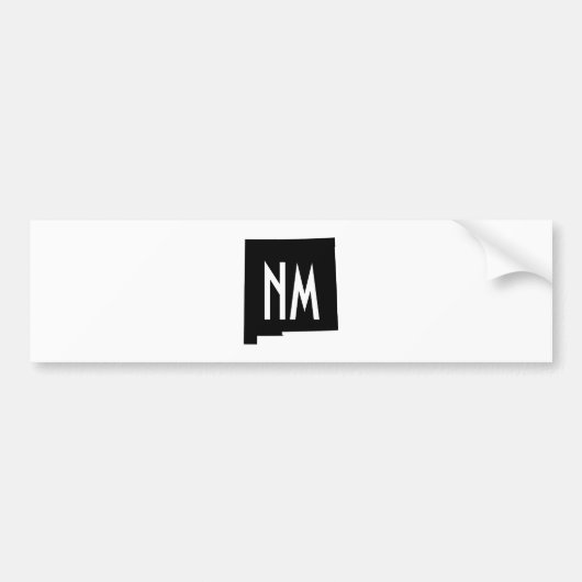 Wit en zwart New Mexico Monogram Bumpersticker (Voorkant)